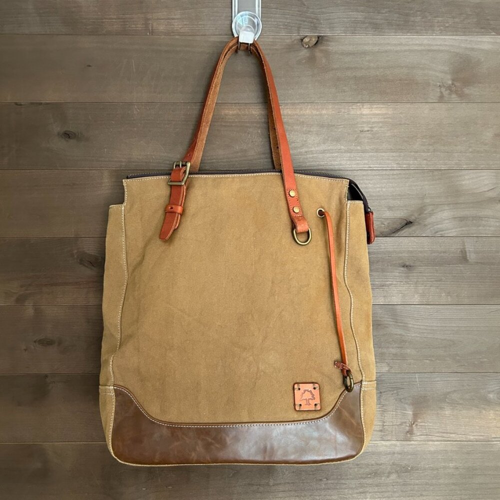TSD The Same Direction Eco Canvas Leather Tote Laptop Bag - Picture 2 of 7